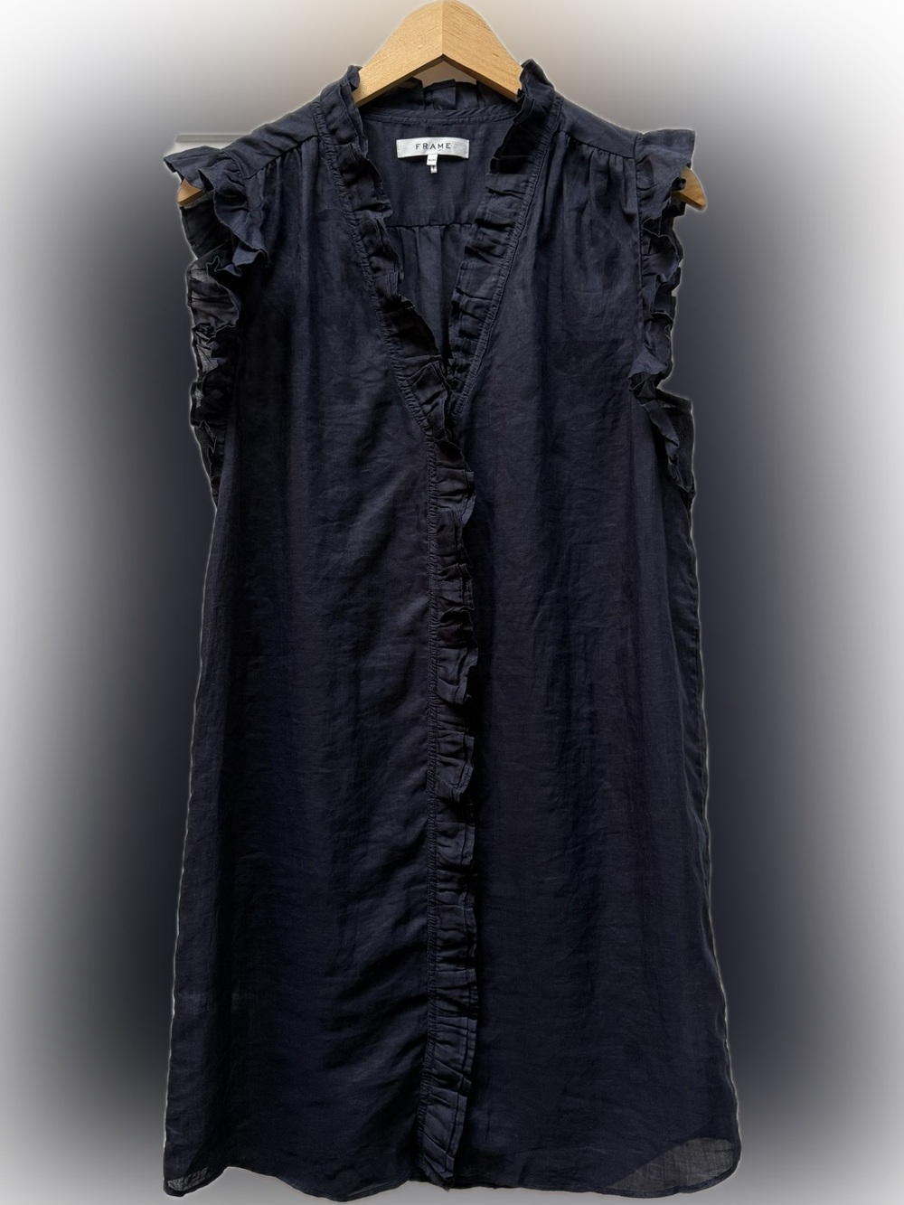 FRAME Lauren Ruffle Dress gauzy cotton